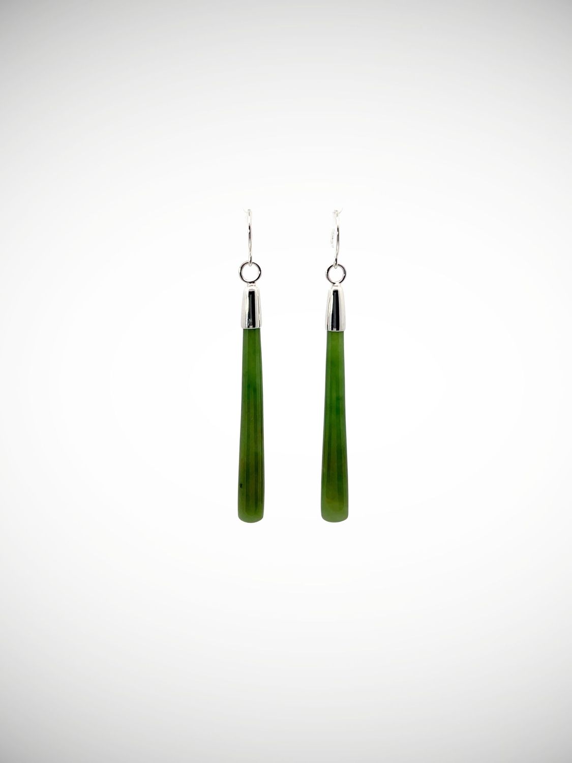 Moko Pounamu NZ Kahurangi Greenstone & Sterling Silver Earrings - Akiri