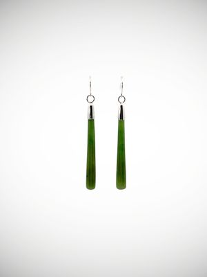 Moko Pounamu NZ Kahurangi Greenstone & Sterling Silver Earrings - Akiri