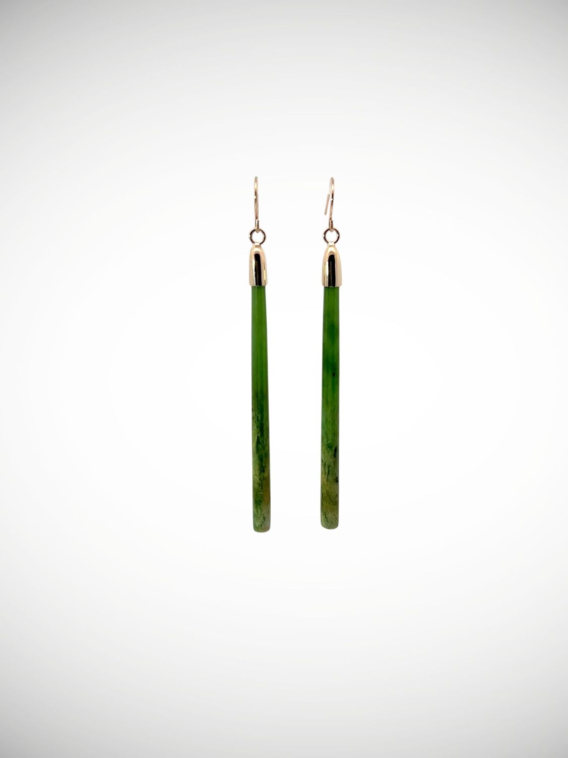 Moko Pounamu NZ Genuine Kahurangi Flower Greenstone & 9ct Gold Earrings - Oporea