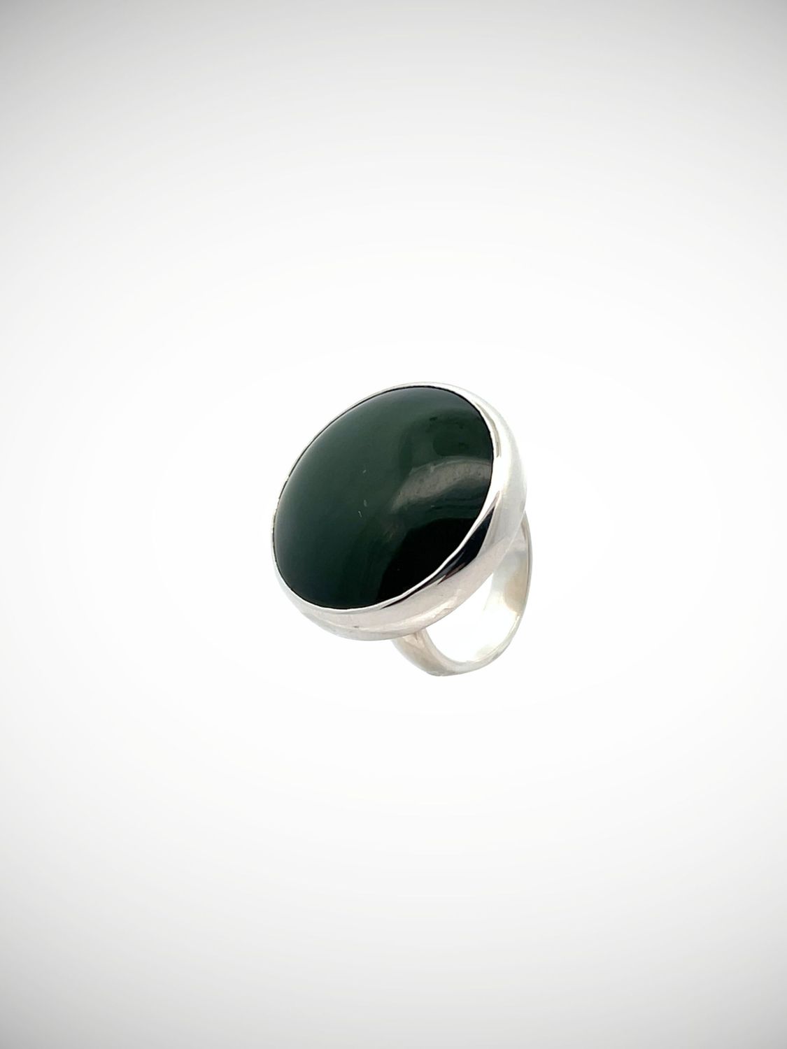 Moko Pounamu Jewellery NZ Genuine Kawakawa Pounamu & Sterling Silver Ring - Patere