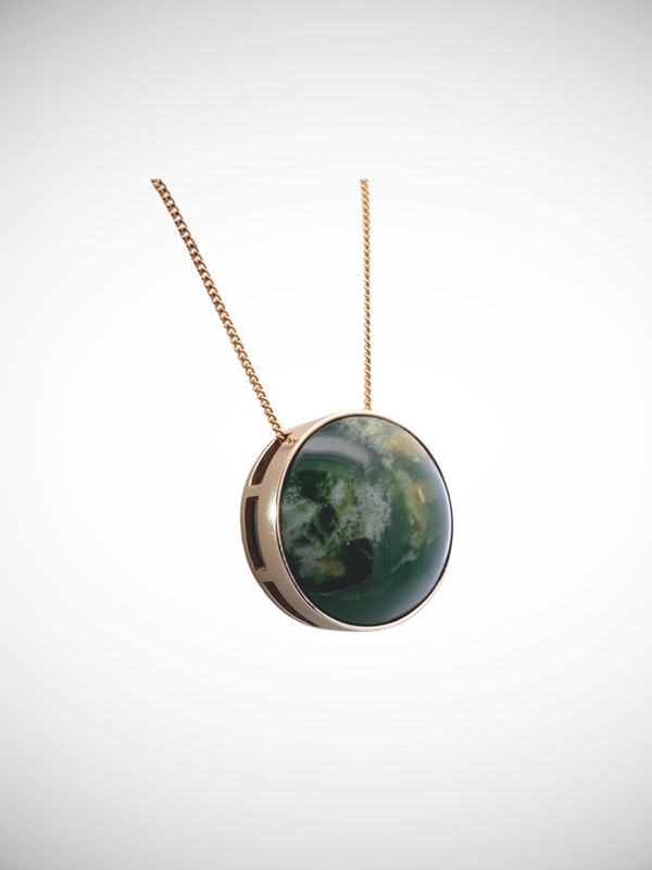 Moko Pounamu Gilt Jewellery Slider NZ Genuine Kahurangi Flower Greenstone & 9ct Gold - Tapuaenuku