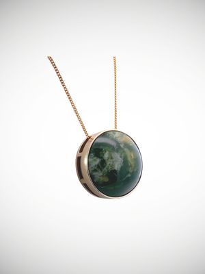 Moko Pounamu Gilt Jewellery Slider NZ Genuine Kahurangi Flower Greenstone & 9ct Gold - Tapuaenuku