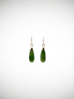 Moko Pounamu NZ Kahurangi Greenstone & 9ct Gold Earrings -  Otaneaniwa