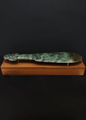 Moko Pounamu Mere NZ Genuine Inanga Totoweka Greenstone -Taitomo