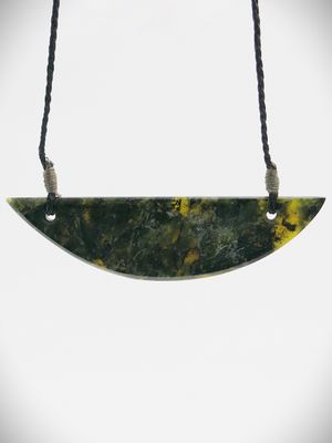 Moko Pounamu Kouma (Breastplate)  NZ Genuine Douglas Creek Greenstone  - Tiraumea
