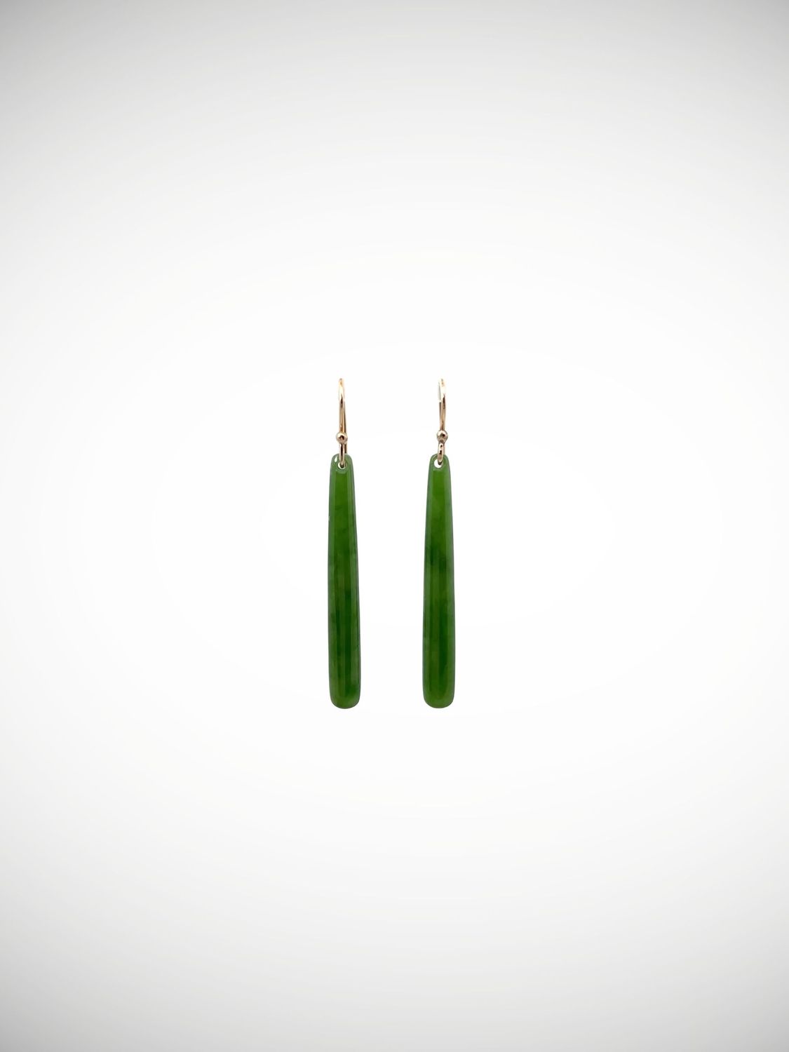 Moko Pounamu NZ Genuine Kahurangi Greenstone & 9ct Gold Earrings - Okoriko