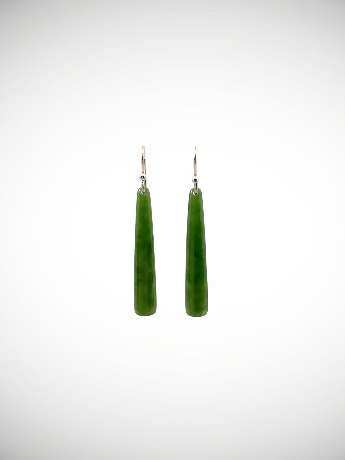 Moko Pounamu NZ Kahotea Greenstone & Sterling Silver Earrings - Maungahura