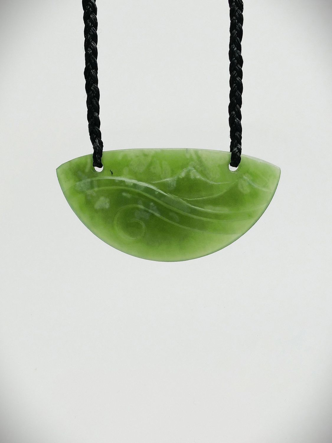 Moko Pounamu Kouma (Breastplate) NZ Genuine Kahotea Greenstone - Kauana