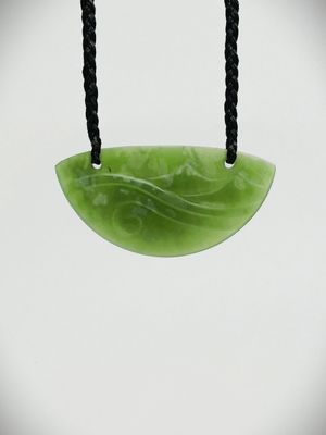 Moko Pounamu Kouma (Breastplate) NZ Genuine Kahotea Greenstone - Kauana