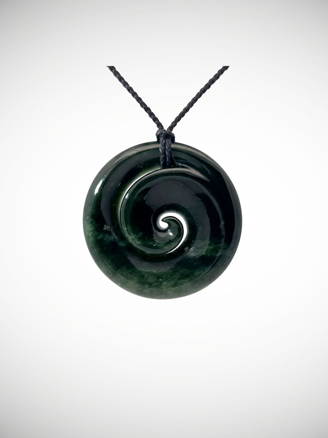Moko Pounamu Koru NZ Genuine Kawakawa Flower Greenstone - Kaimanawa