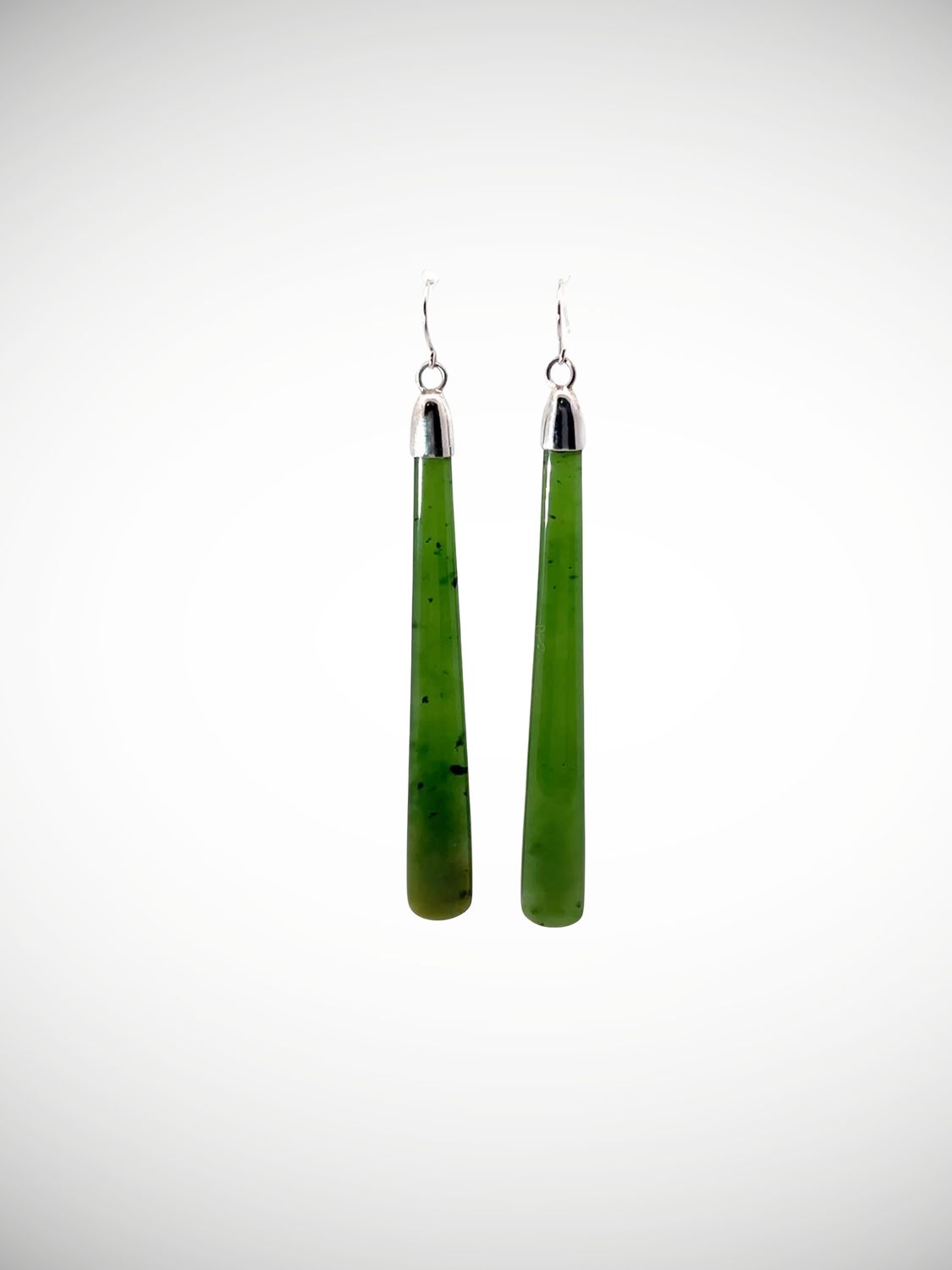Moko Pounamu NZ Kahotea Greenstone & Sterling Silver Earrings - Waikuku