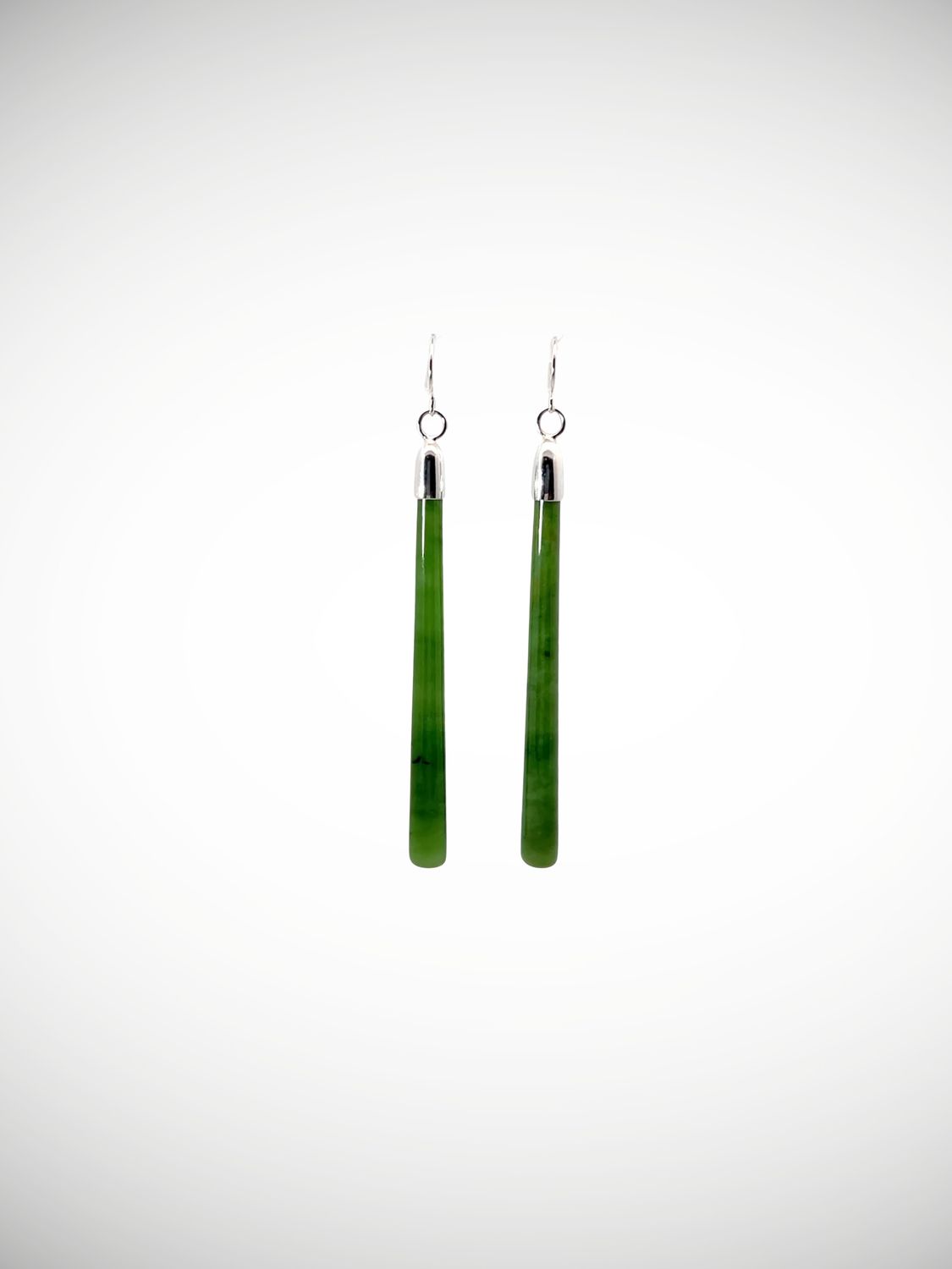 Moko Pounamu NZ Kahurangi Greenstone & Sterling Silver Earrings - Waihora