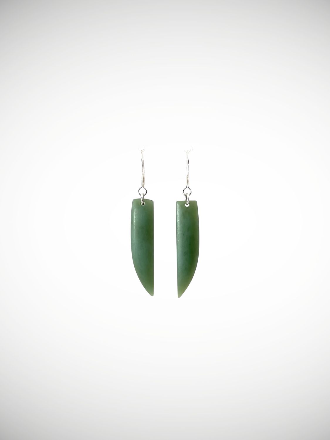 Moko Pounamu NZ Inanga Greenstone & Sterling Silver Earrings - Rehoreho