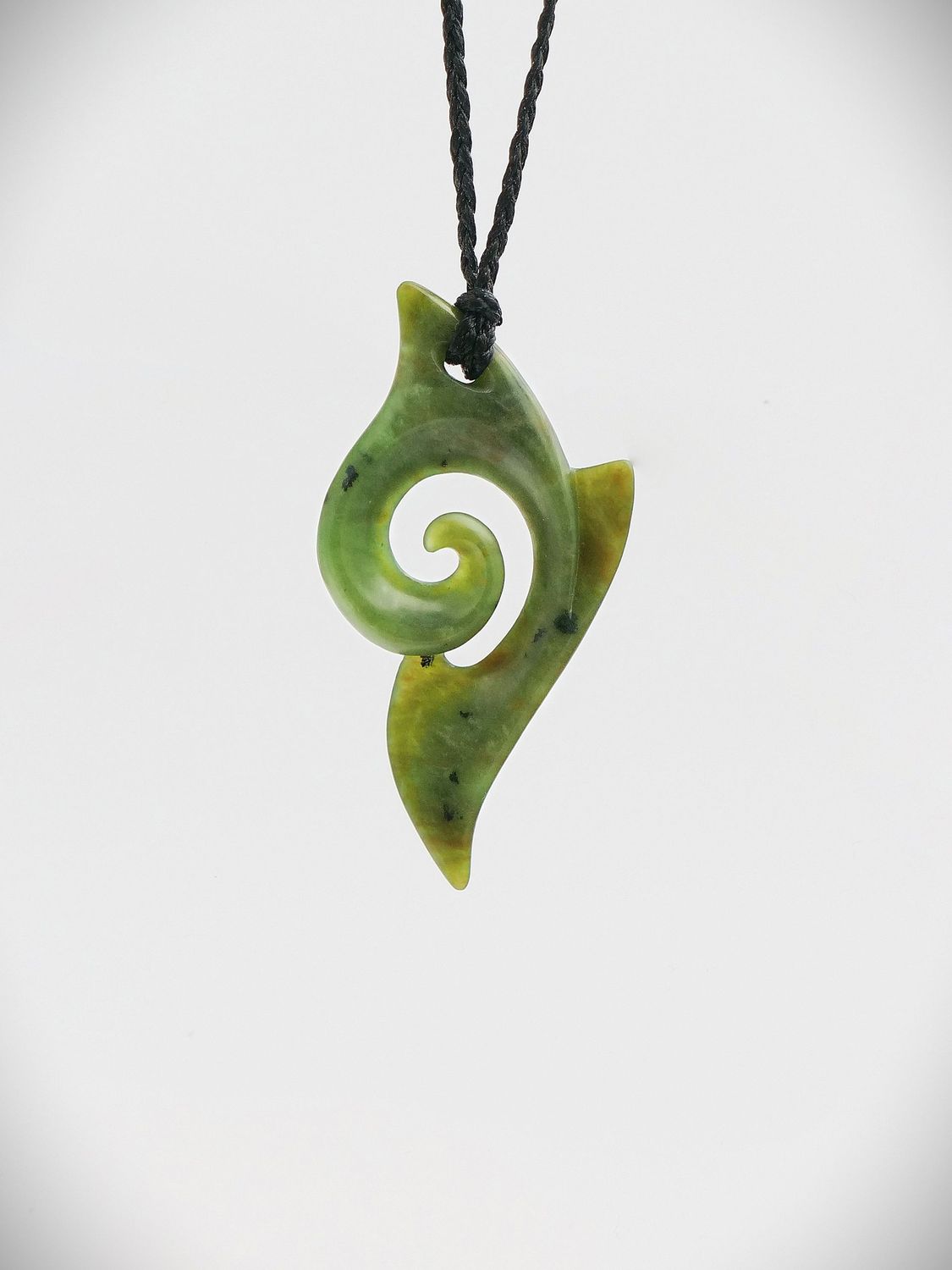 Moko Pounamu Koru NZ Genuine Marsden Flower Greenstone  - Ruahine