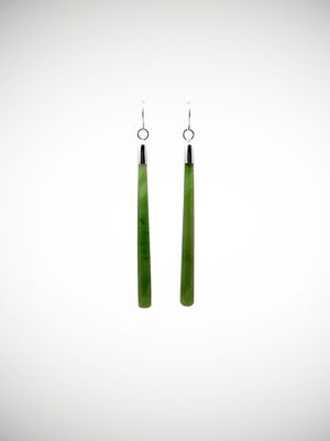 Moko Pounamu NZ Kahurangi Greenstone & Sterling Silver Earrings - Pahaua
