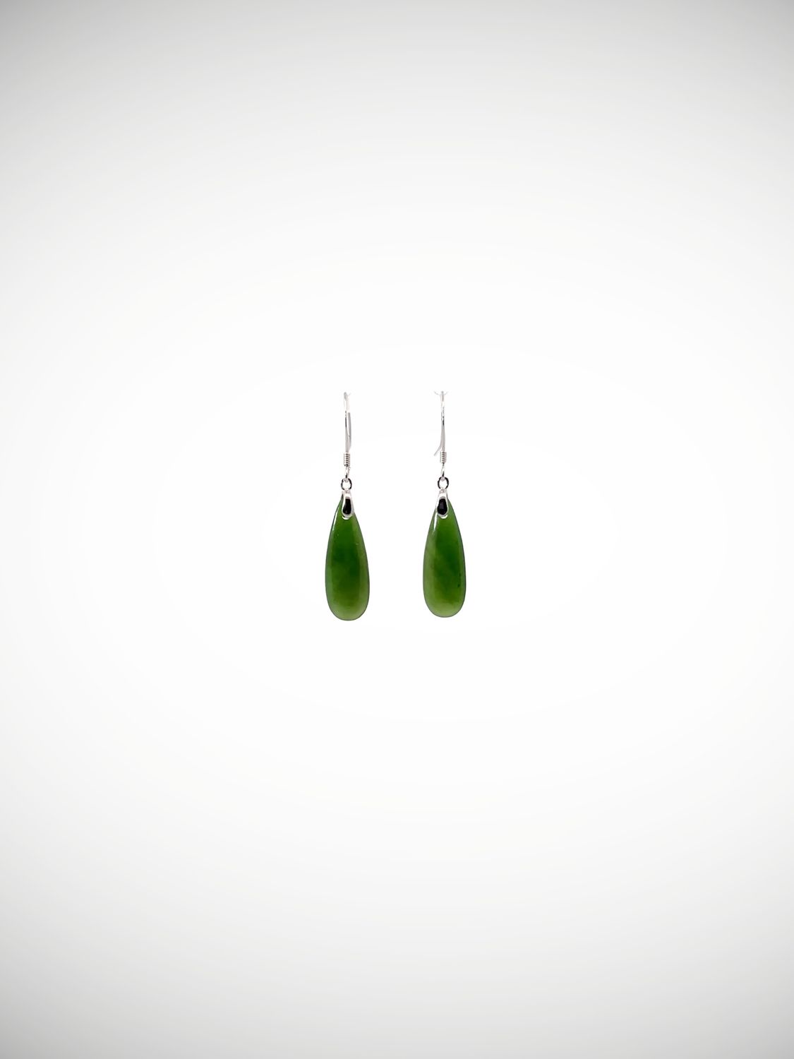 Moko Pounamu Drop NZ Kahurangi Greenstone & Sterling Silver Earrings - Manuherekia