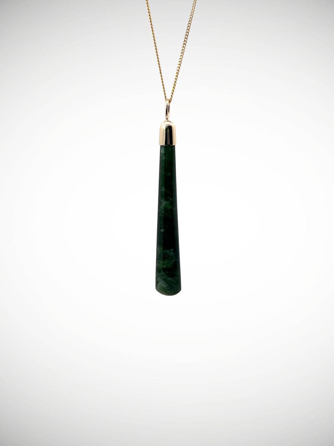 Moko Pounamu Roimata (Teardrop) NZ Genuine Kawakawa Greenstone & 9ct Gold - Te Waimumu