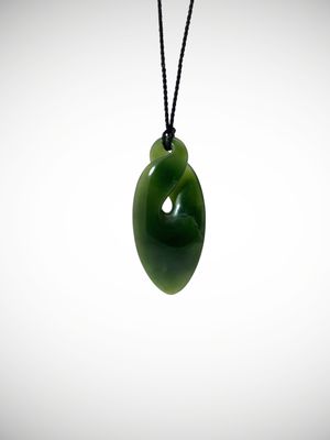 Moko Pounamu Pikorua (Twist) NZ Genuine Kawakawa Greenstone - Parikawakawa