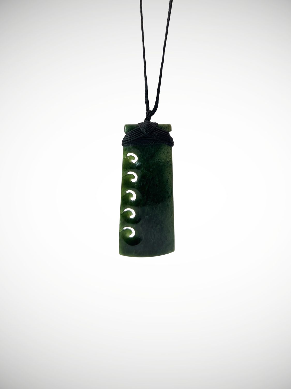 Moko Pounamu Toki with Koru NZ Genuine Kawakawa Greenstone - Maukatere