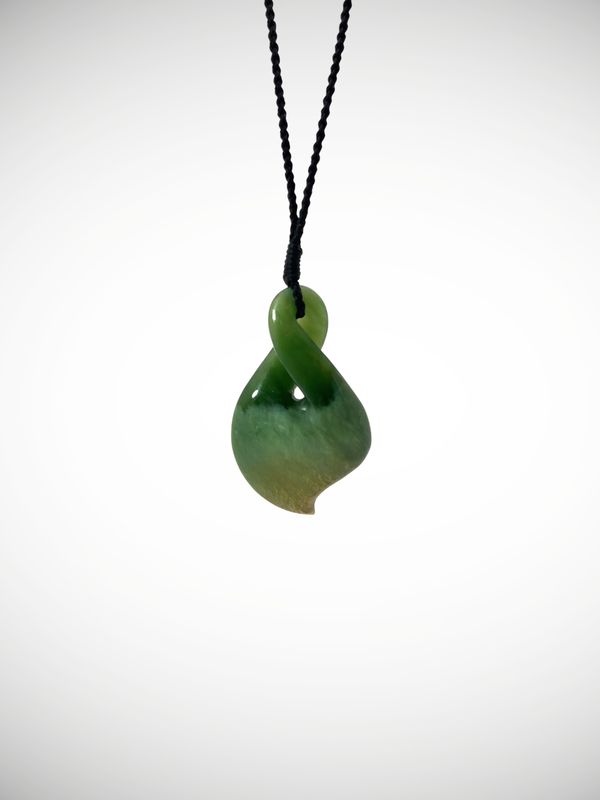 Moko Pounamu Single Pikorua (Twist) NZ Genuine Kahurangi Flower Greenstone - Tarahaka