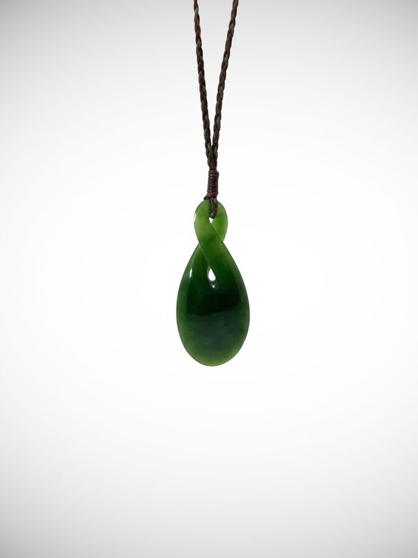 Moko Pounamu Pikorua (Twist) NZ Genuine Kahurangi Greenstone - Parikoau