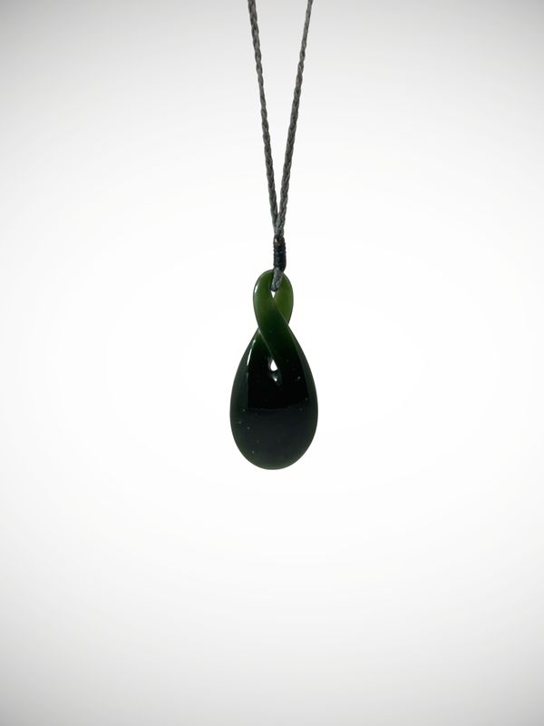 Moko Pounamu Single Pikorua (Twist) NZ Genuine Kawakawa Greenstone - Puhi