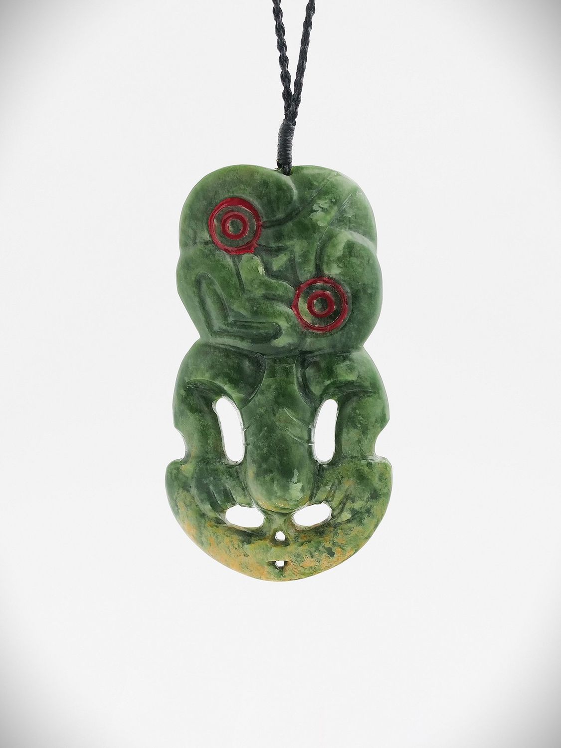 Moko Pounamu Hei Tiki NZ Genuine Marsden Flower Greenstone - Motunau