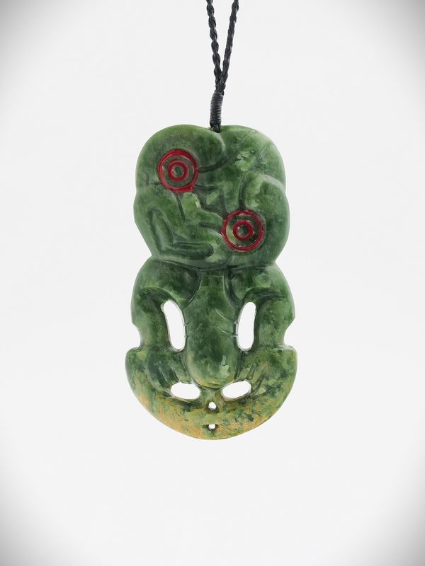 Moko Pounamu Hei Tiki NZ Genuine Marsden Flower Greenstone - Motunau