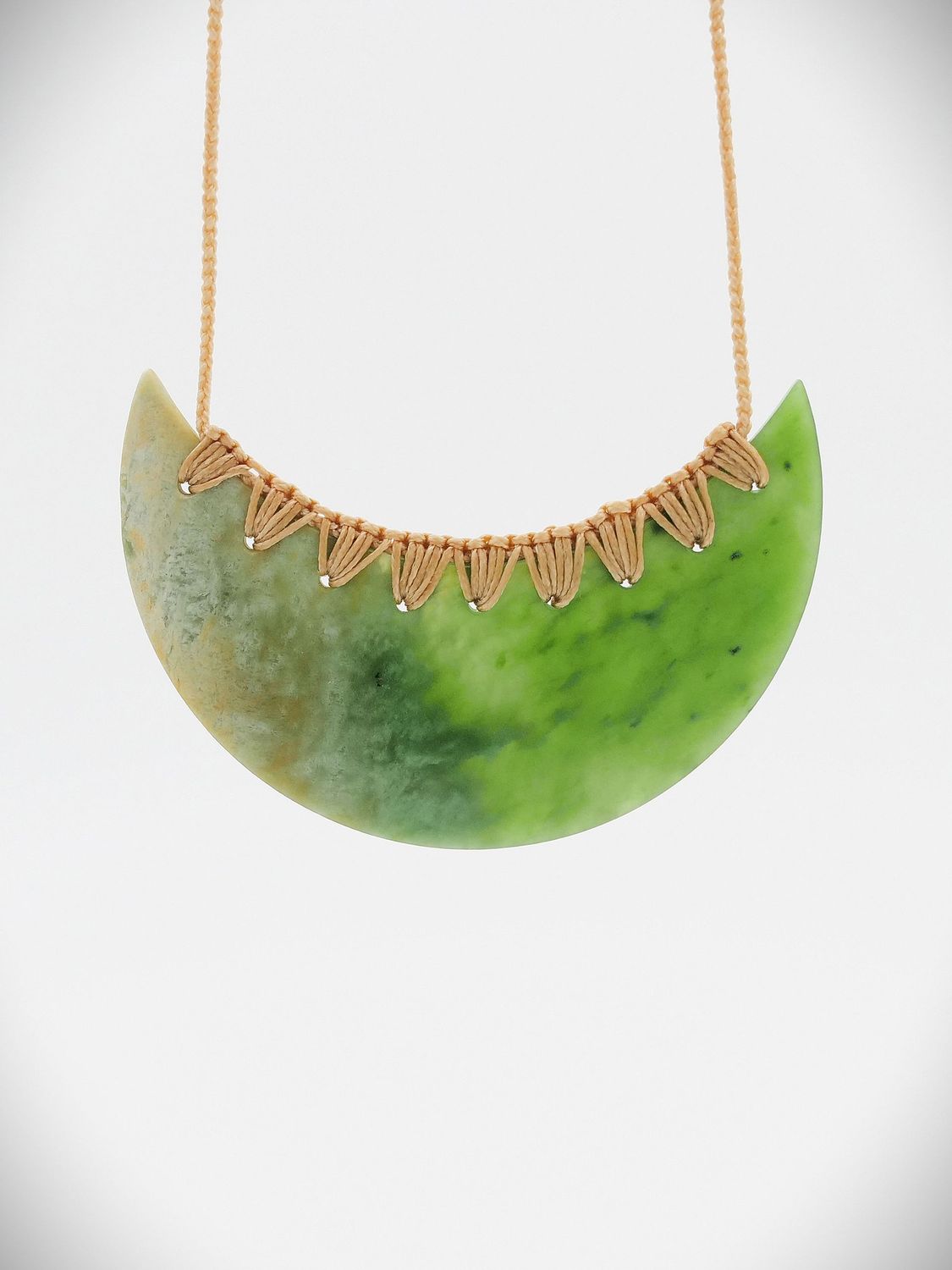 Moko Pounamu Kouma (Breastplate) NZ Genuine Kahurangi Flower Greenstone - Aromaunga