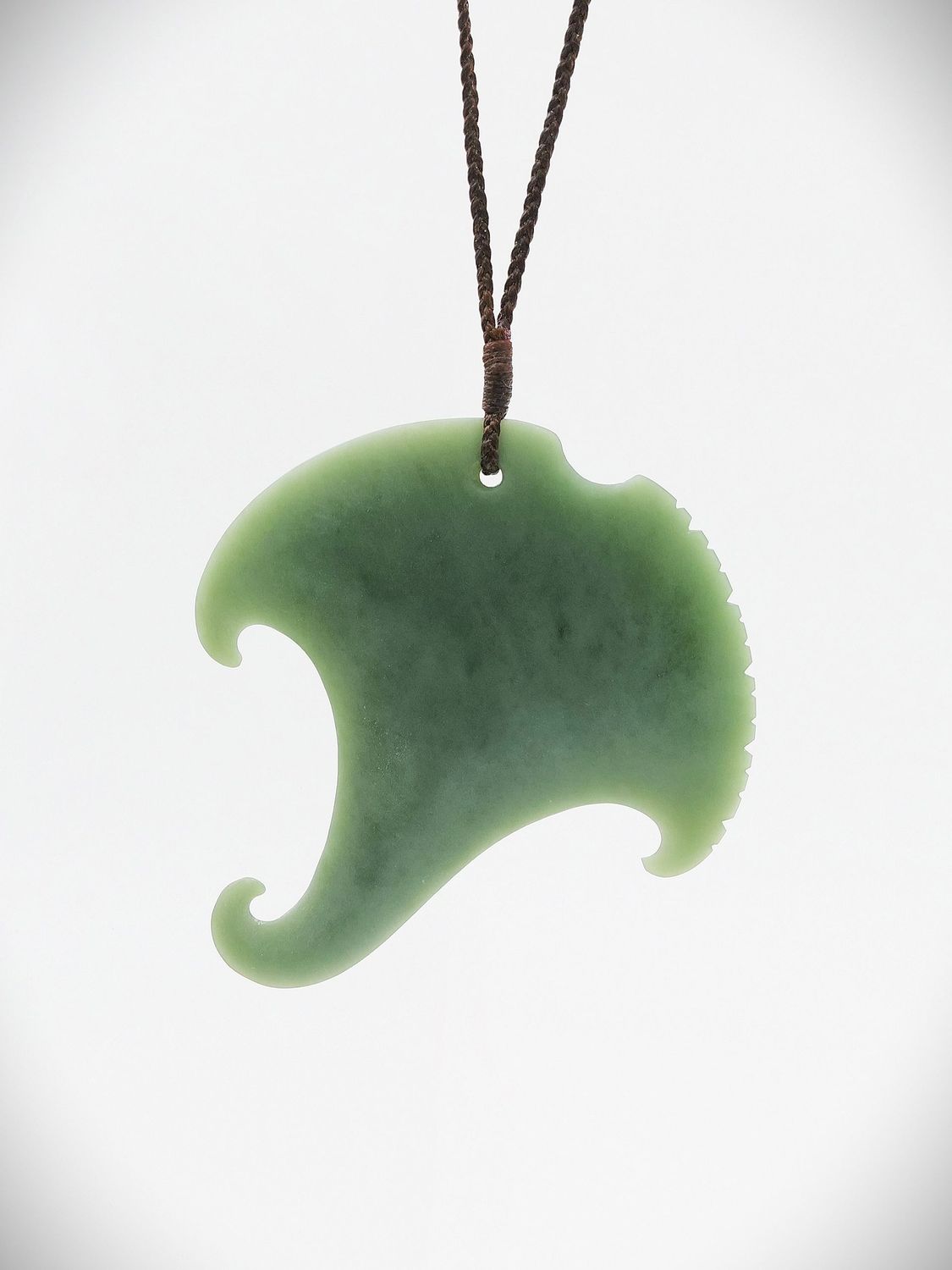 Moko Pounamu Manta Ray NZ Genuine Inanga Greenstone - Otamauri