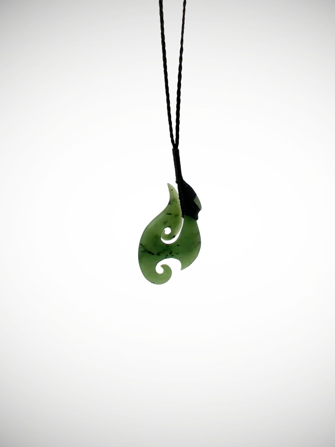 Moko Pounamu Hei Matau (Hook) NZ Genuine Kahurangi Greenstone - Atua