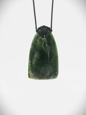 Moko Pounamu Toki NZ Genuine Kawakawa Flower Greenstone - Makaretu