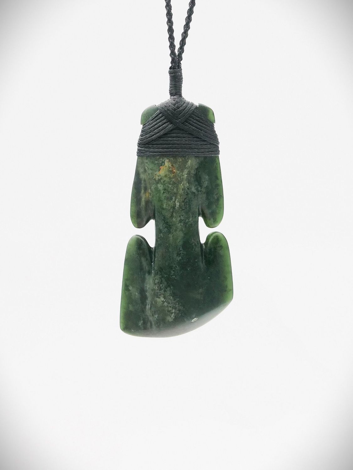 Moko Pounamu Toki NZ Genuine Kawakawa Flower Greenstone - Maraekakaho