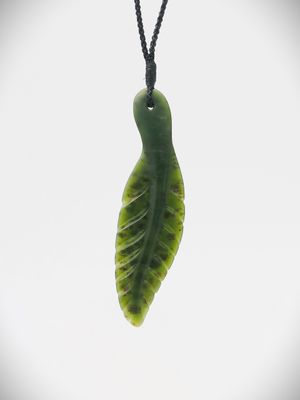Moko Pounamu Leaf NZ Genuine Kawakawa Greenstone - Pukehamoamoa