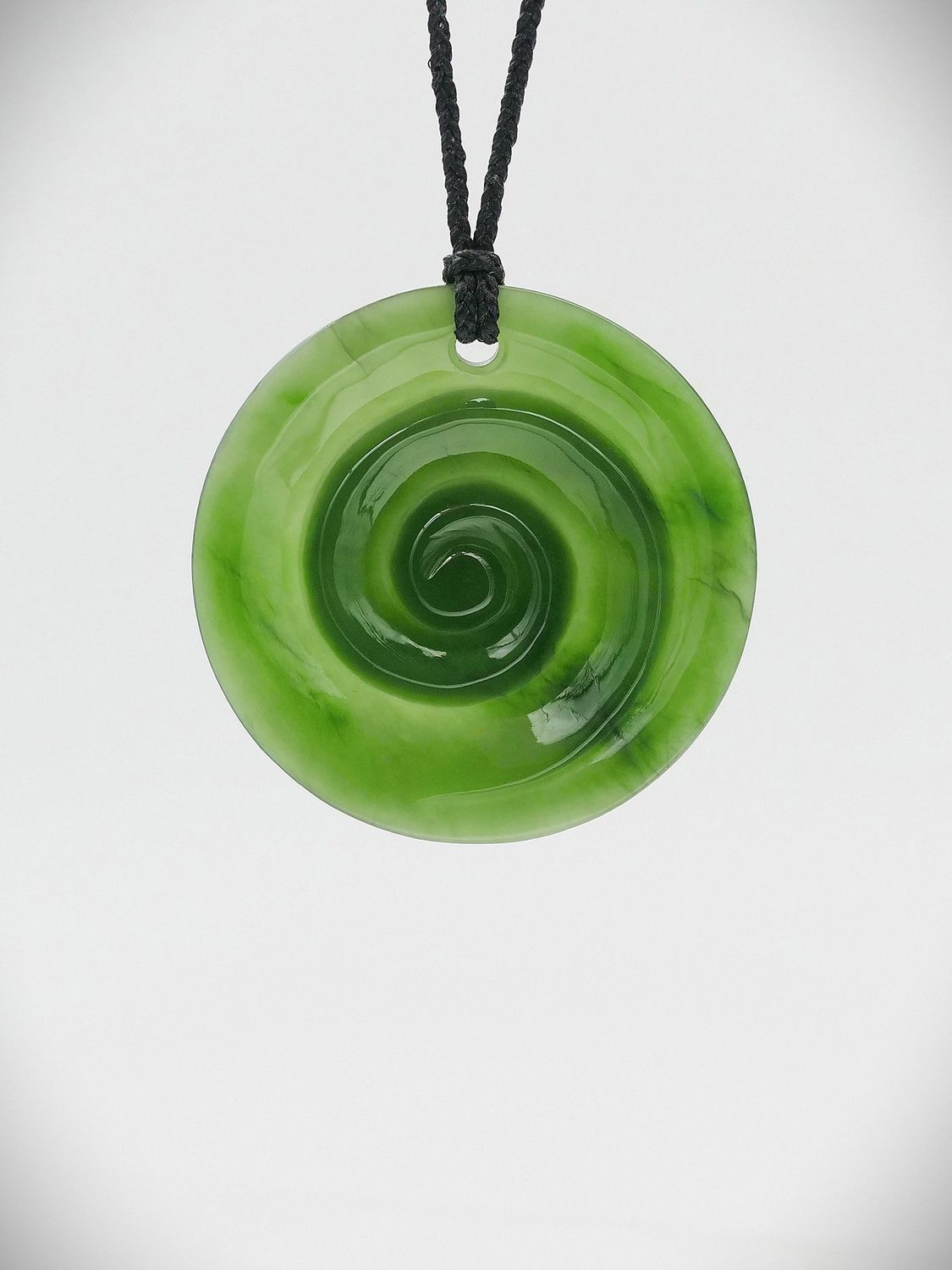 Moko Pounamu Koru NZ Genuine Kahurangi Greenstone - Te Raekaihau