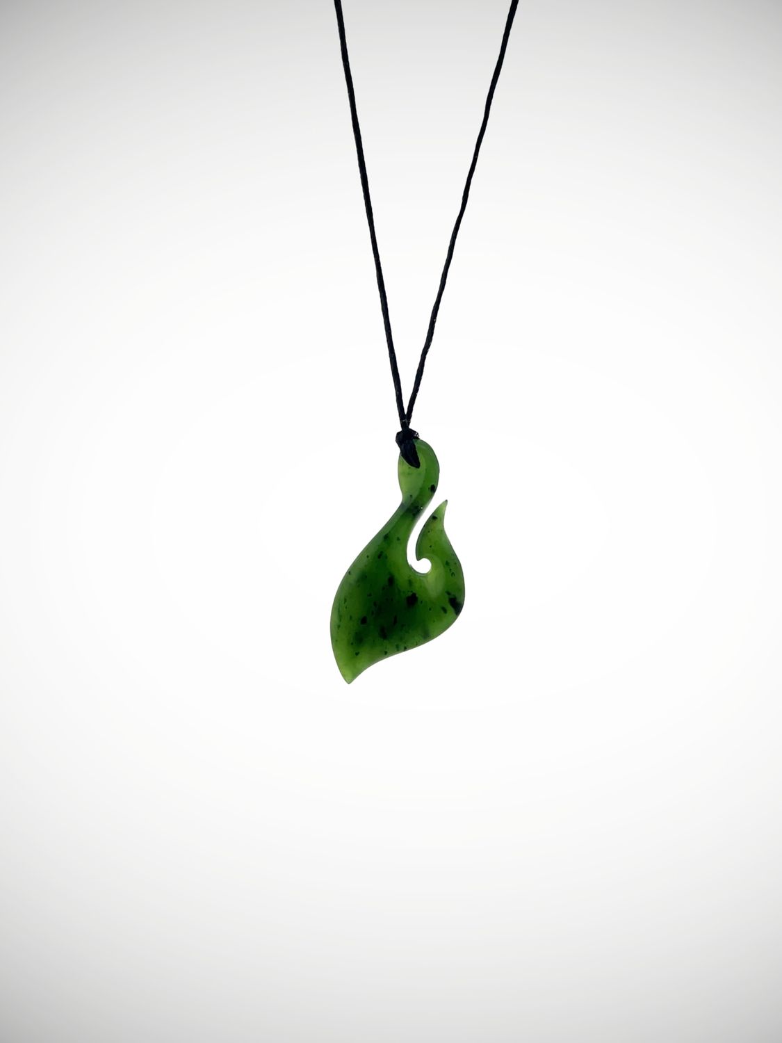 Moko Pounamu Hei Matau (Hook) NZ Genuine Kahurangi Greenstone - Omanawa