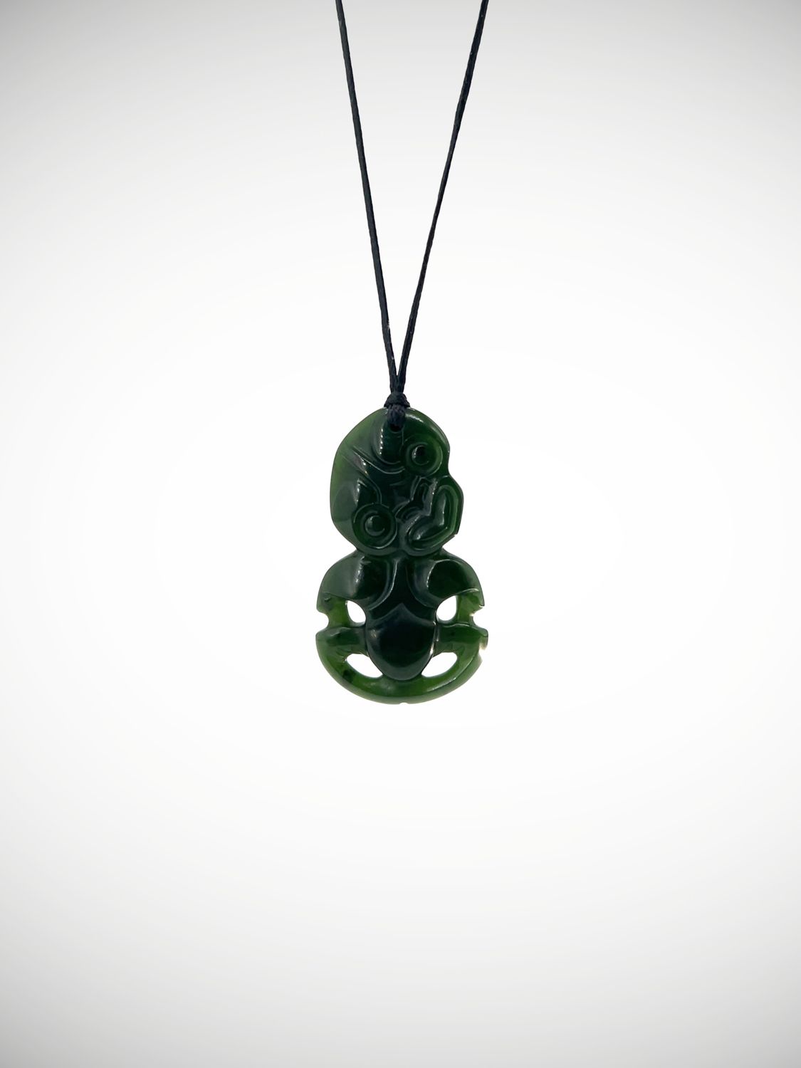 Moko Pounamu Hei Tiki NZ Genuine Kawakawa Greenstone - Omokoroa