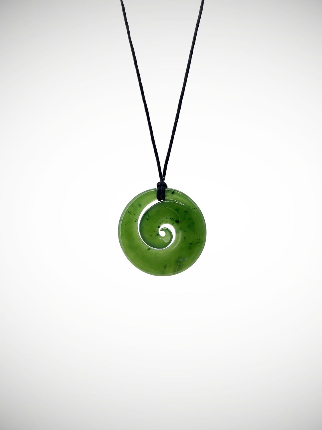 Moko Pounamu Koru NZ Genuine Kahurangi Flower Greenstone - Waihou