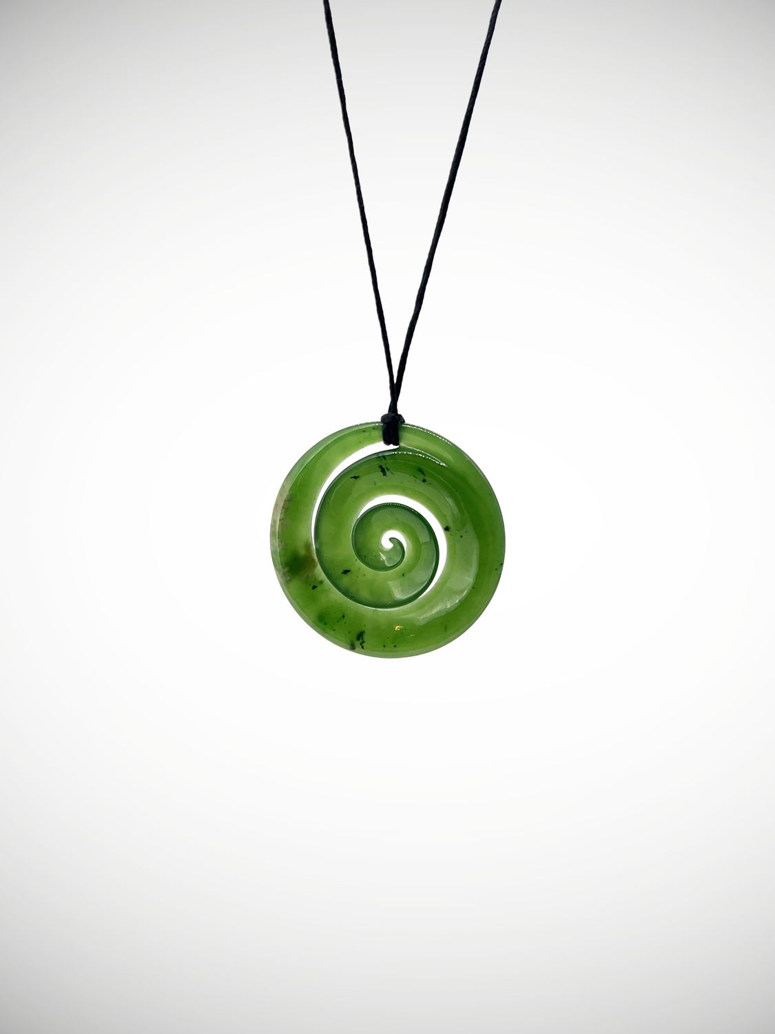 Moko Pounamu Koru NZ Genuine Kahurangi Flower Greenstone - Kaiwaka