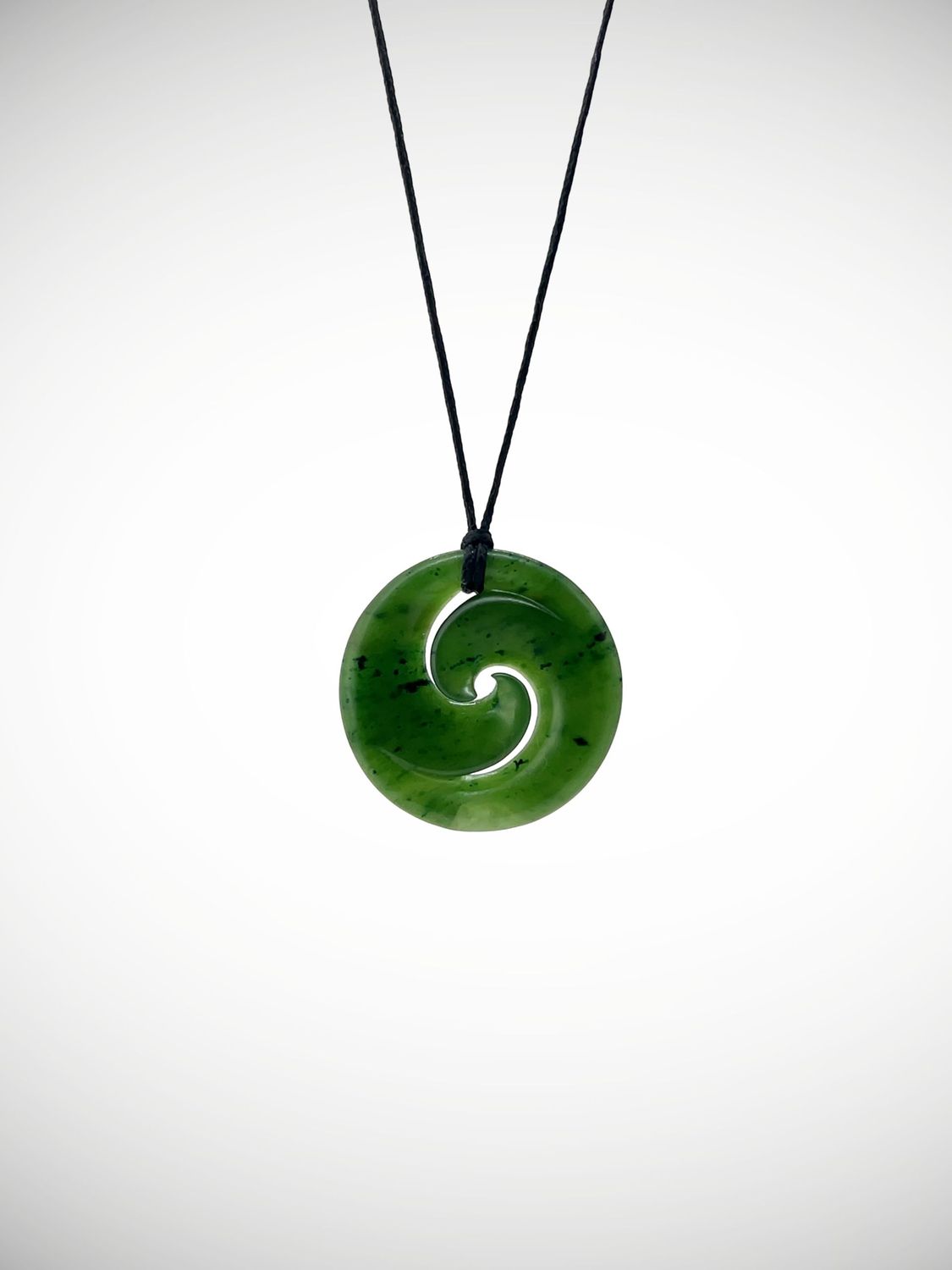 Moko Pounamu Double Koru NZ Genuine Kahurangi Greenstone - Tahuna