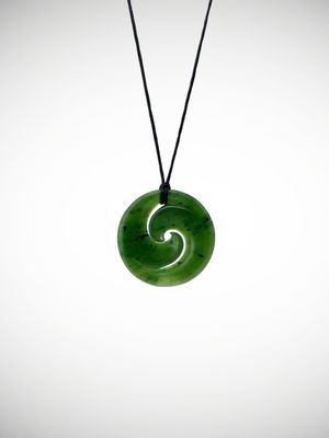 Moko Pounamu Double Koru NZ Genuine Kahurangi Greenstone - Tahuna