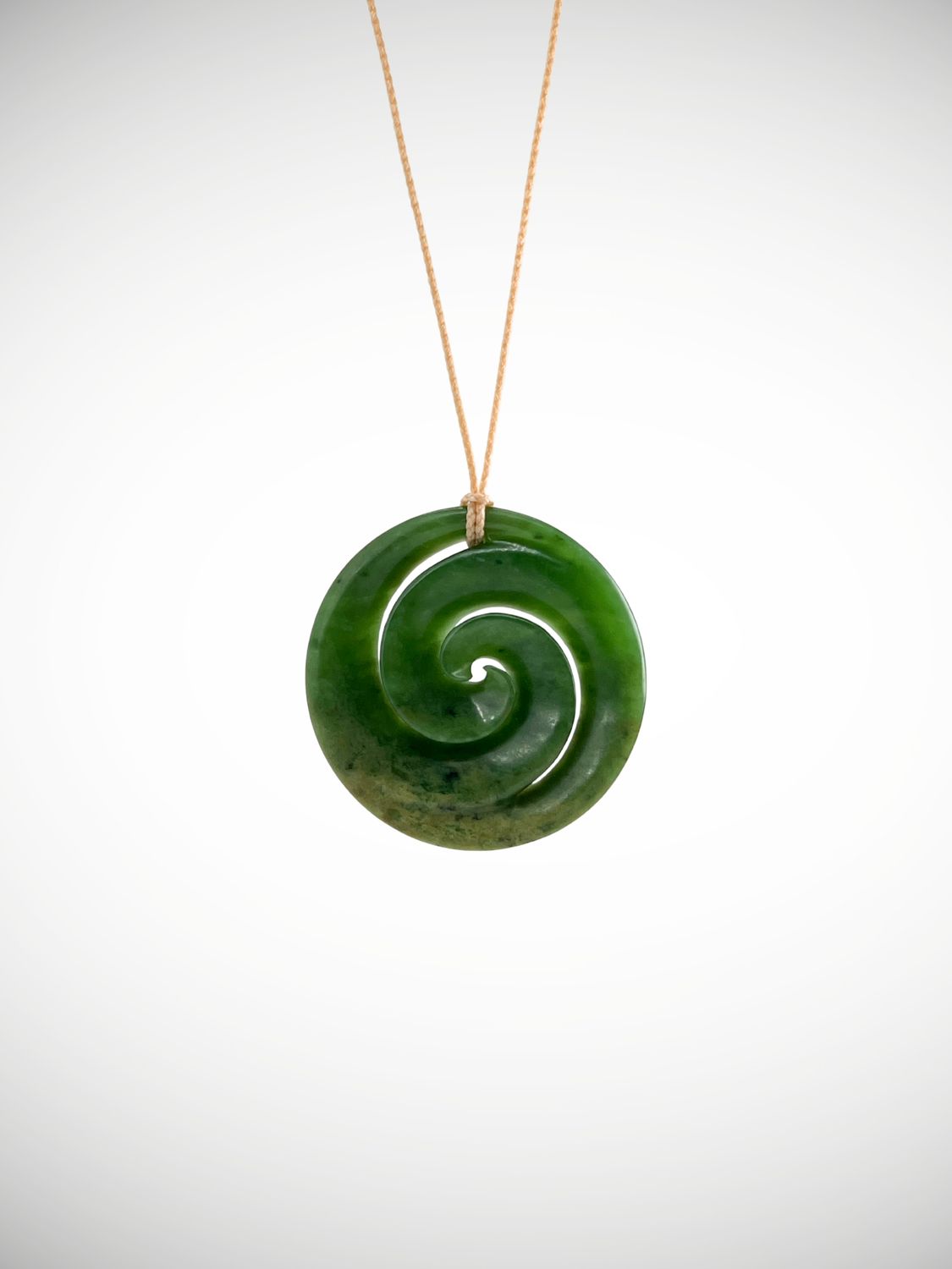 Moko Pounamu Double Koru NZ Genuine Kahurangi Flower Greenstone - Pikirakatahi
