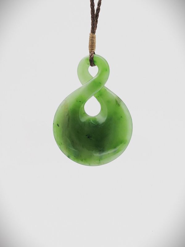 Moko Pounamu Pikorua (Twist) NZ Genuine Kahurangi Greenstone - Hatepe