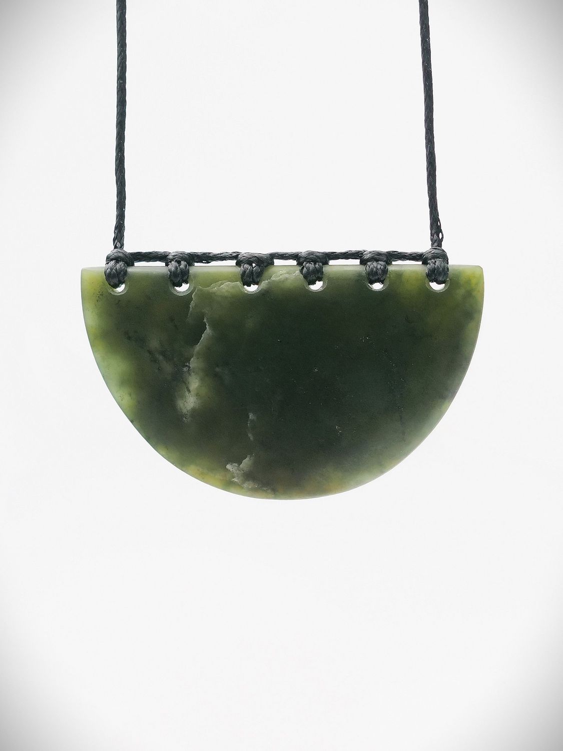 Moko Pounamu Kouma (Breastplate) NZ Genuine Kawakawa Greenstone - Kuratau