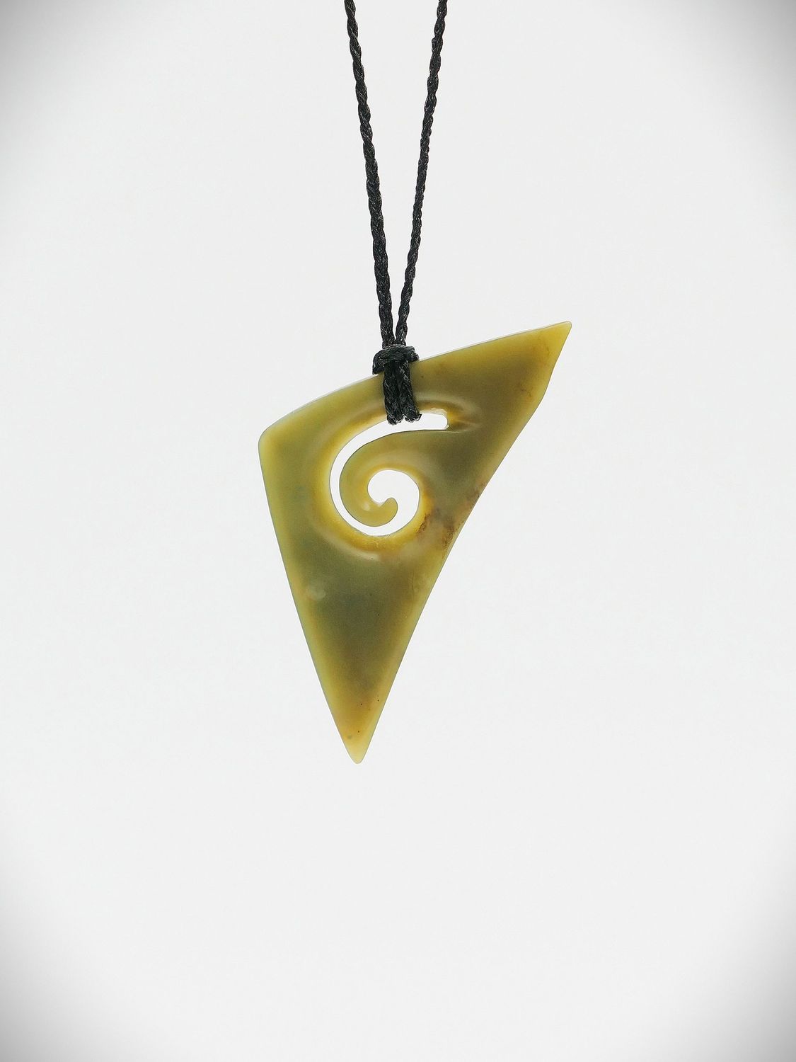 Moko Pounamu Koru NZ Genuine Inanga Greenstone - Taraponui
