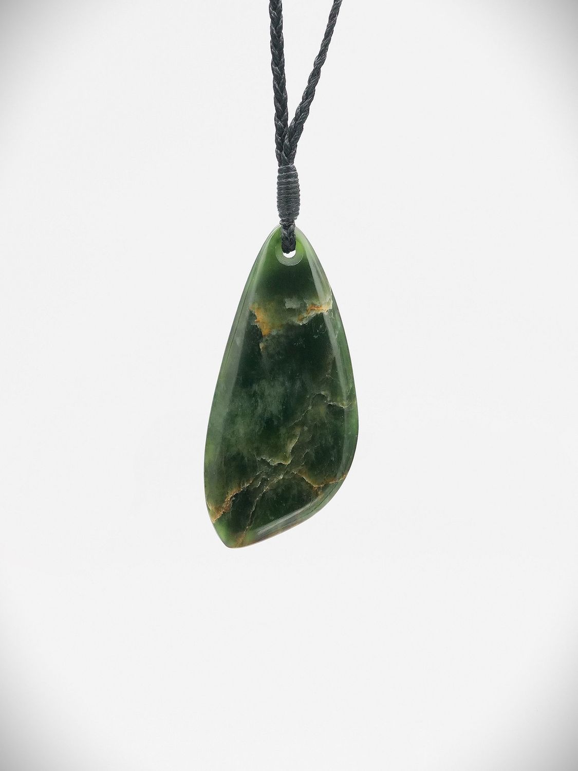 Moko Pounamu Roimata (Teardrop) NZ Genuine Marsden Flower Greenstone - Tangoio