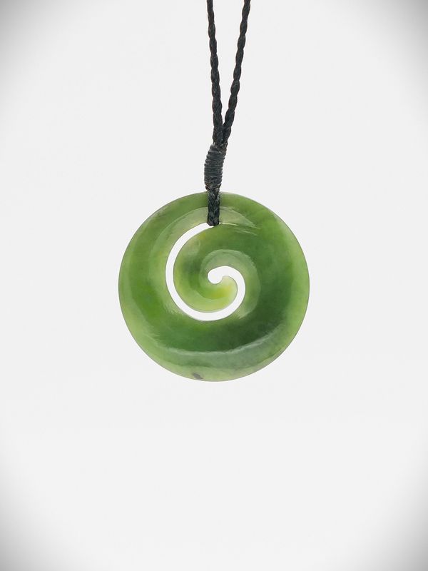 Moko Pounamu Koru NZ Genuine Kahurangi Greenstone - Pukeokahu