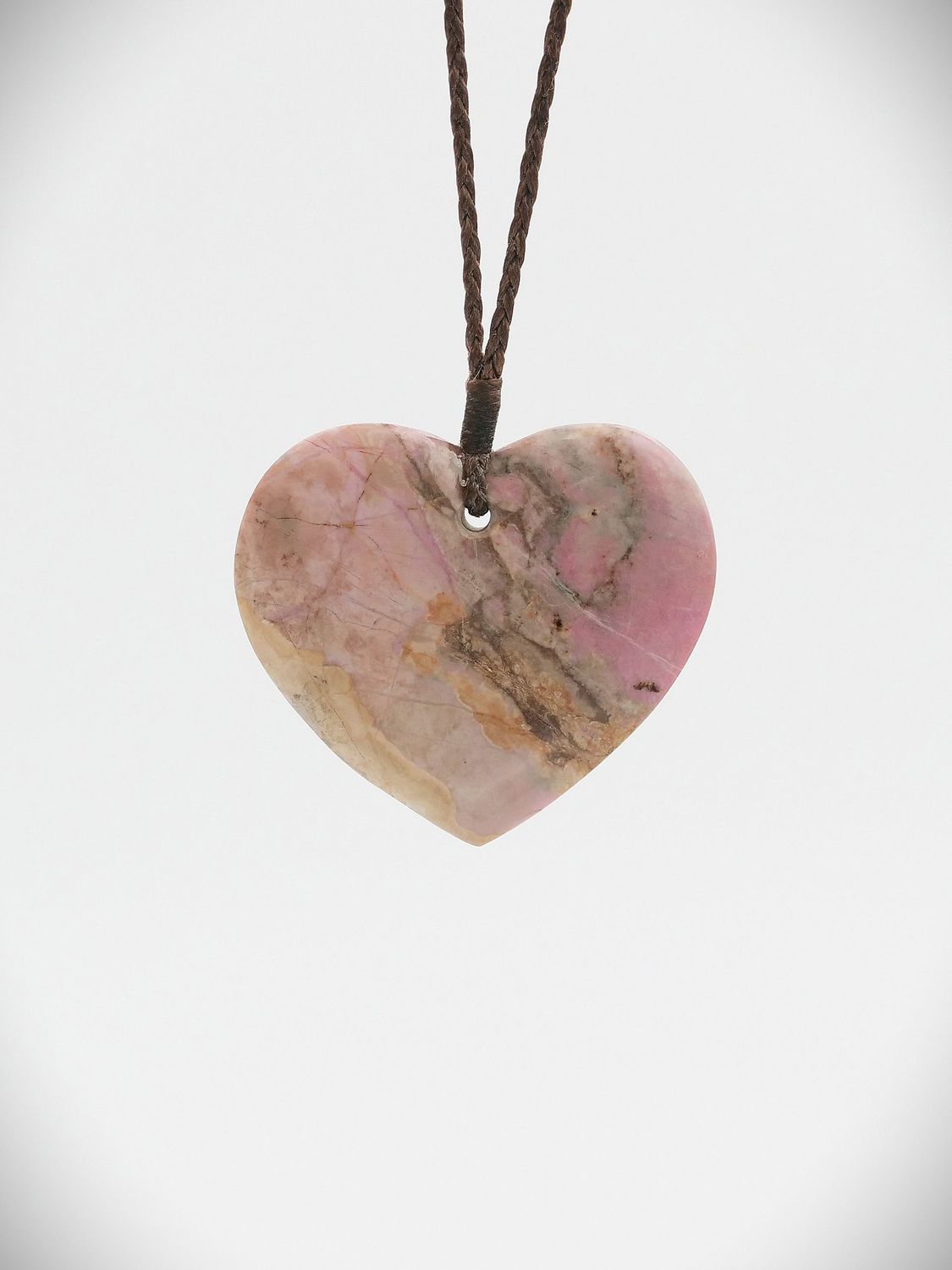 Moko Pounamu,   Heart NZ Genuine Rhodonite stone - Waimakariri