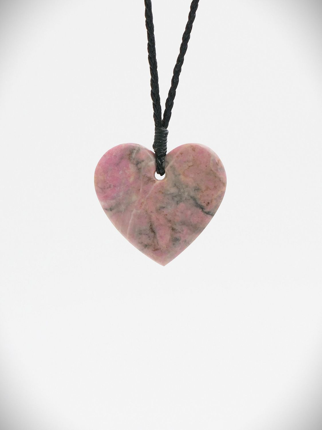 Moko Pounamu,   Heart NZ Genuine Rhodonite stone - Raureka
