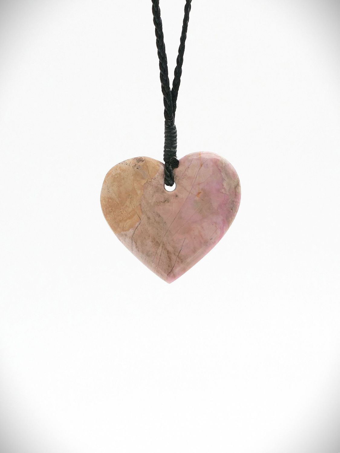 Moko Pounamu,   Heart NZ Genuine Rhodonite stone - Mahora